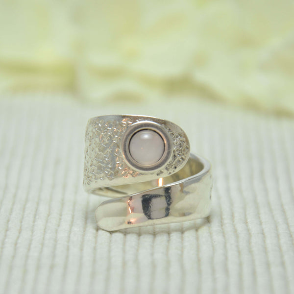 RICOTTA Ring aus Kuchengabel mit Rosenquarz